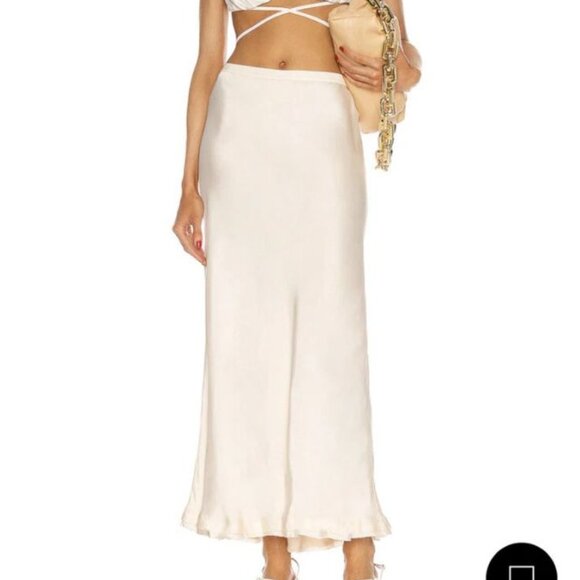 MWT Jonathan Simkhai Karter Maxi Silk Skirt in Sandstone - Picture 1 of 10